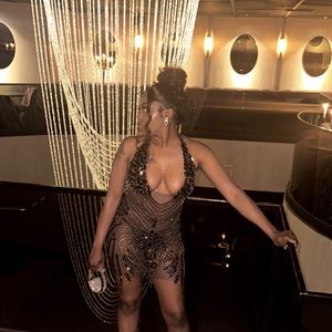 Crystal black birthday dress